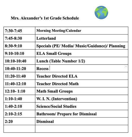 Class Schedule